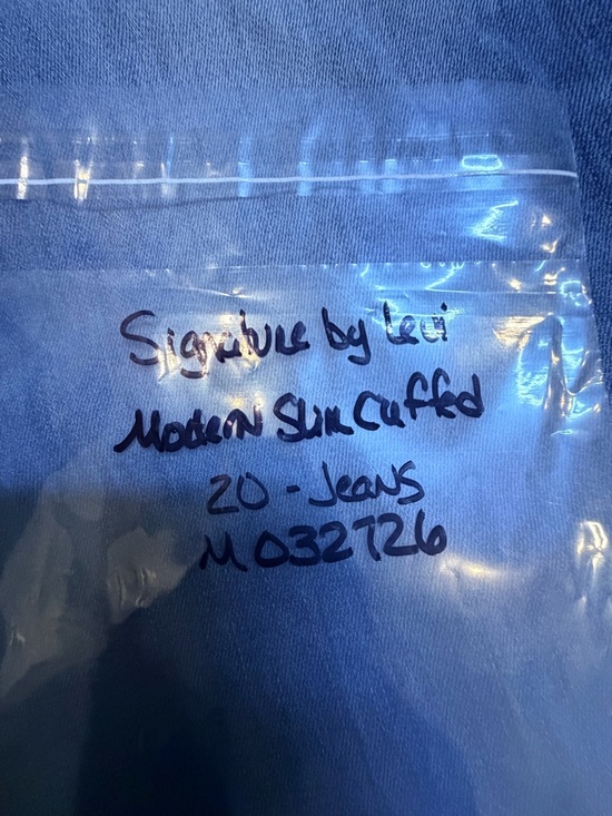 Levi Strauss Signature Size 20 Jeans Slim Straight Cuffed Medium Wash Stretch - Picture 10 of 10